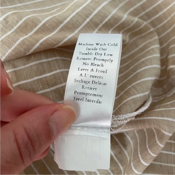 Frank & Eileen Shirley Shirt Button-Up
Oversize Stripe Linen Cotton Blend size S - Picture 7 of 8